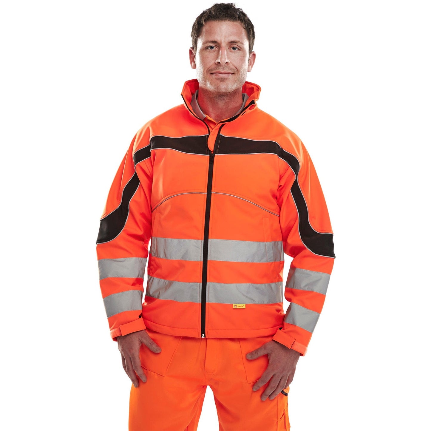 Beeswift Eton Hi-Vis Soft Shell Jacket Windproof Fleece Adjustable Cuffs