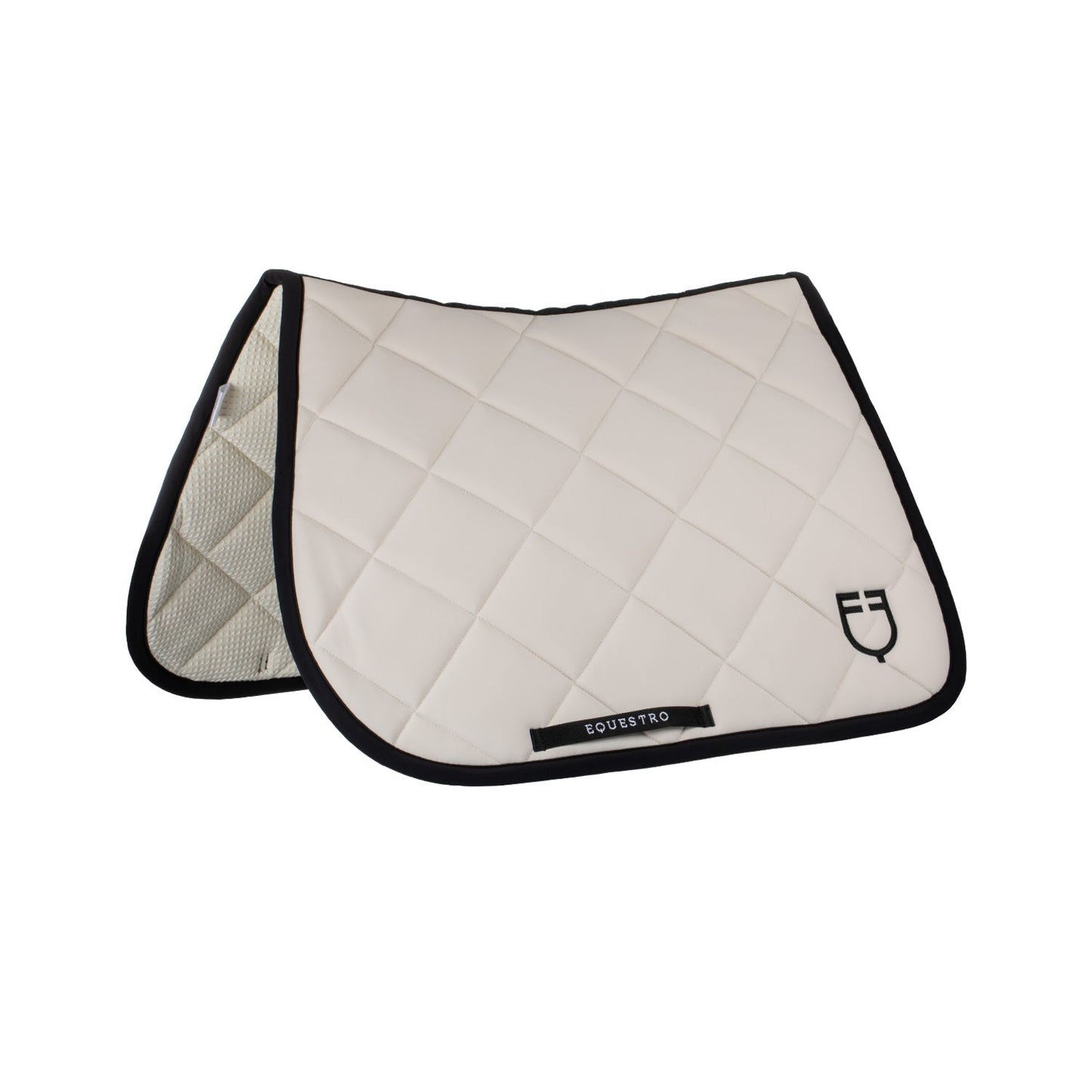 Equestro Horse Jumping Saddle Pad With Embroidered Logo Black Line Edition
