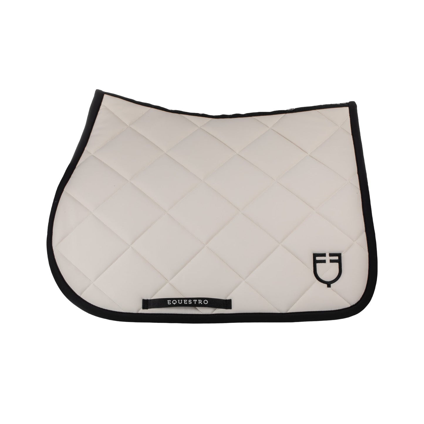Equestro Horse Jumping Saddle Pad With Embroidered Logo Black Line Edition