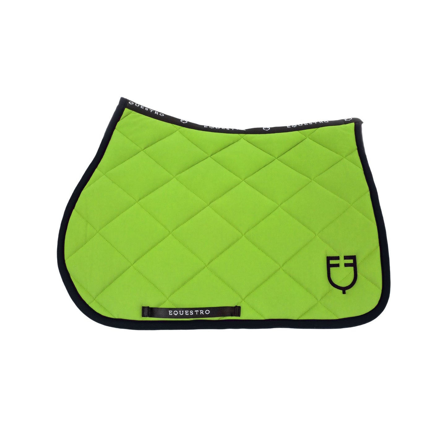 Equestro Horse Jumping Saddle Pad With Embroidered Logo Black Line Edition