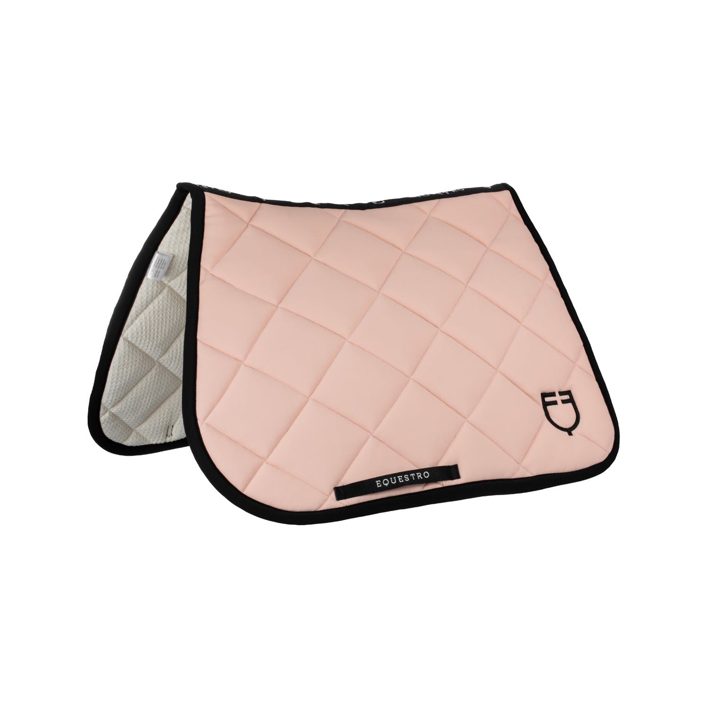 Equestro Horse Jumping Saddle Pad With Embroidered Logo Black Line Edition