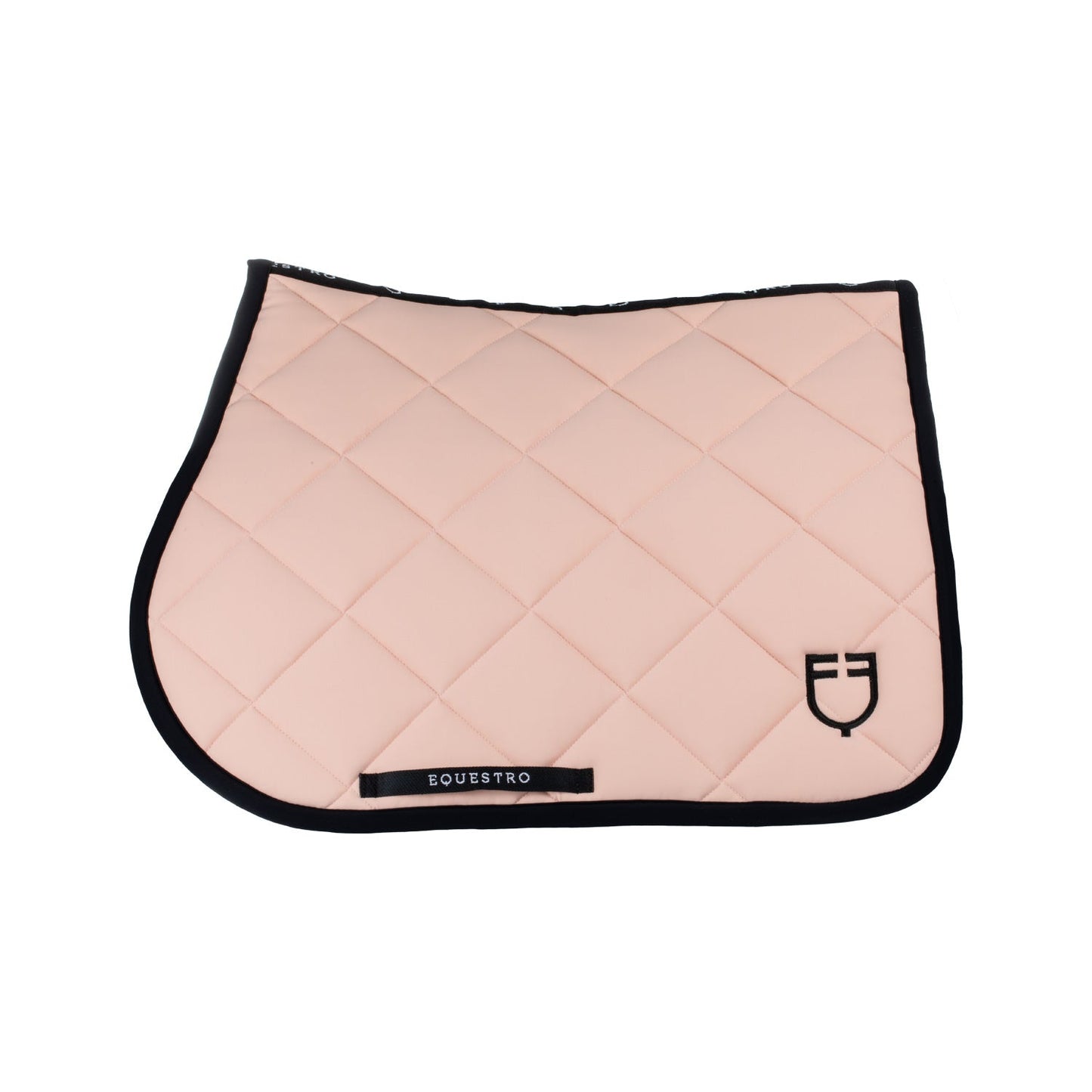 Equestro Horse Jumping Saddle Pad With Embroidered Logo Black Line Edition