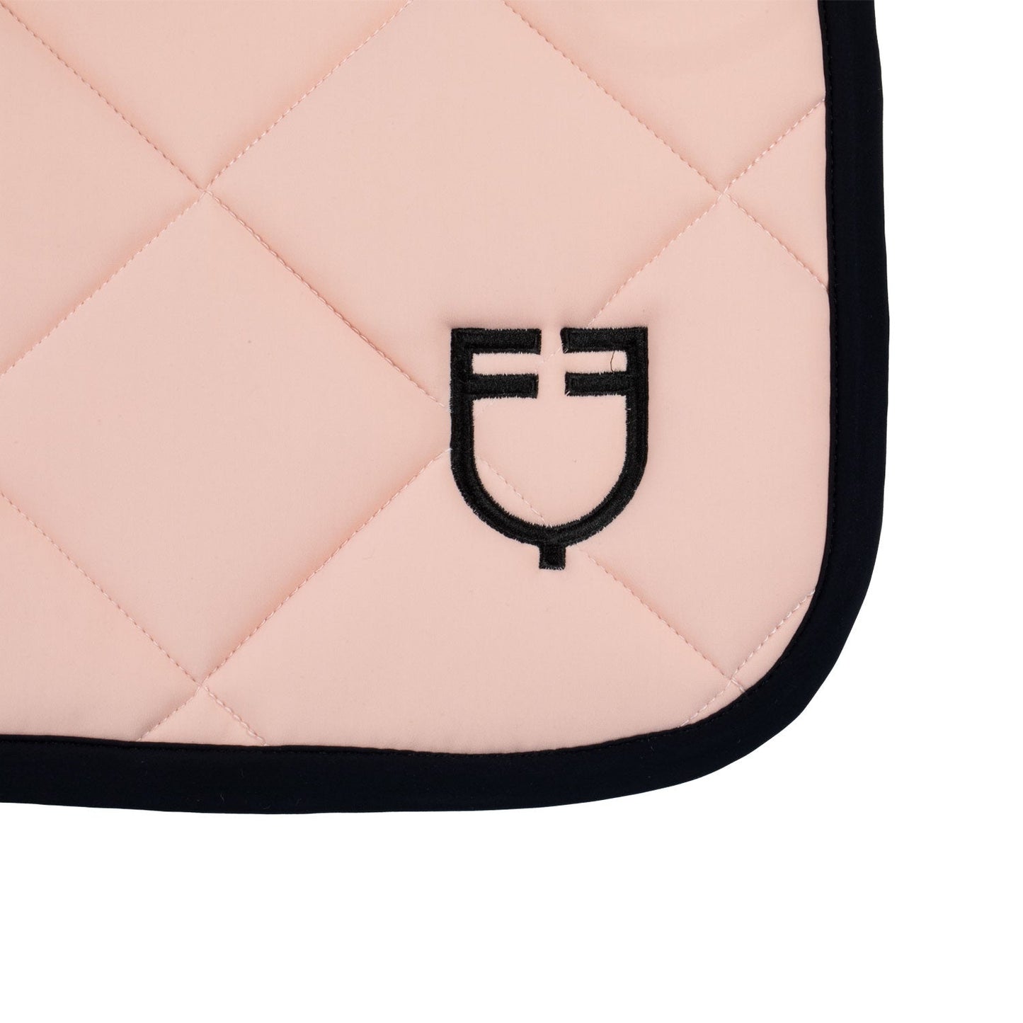 Equestro Horse Jumping Saddle Pad With Embroidered Logo Black Line Edition