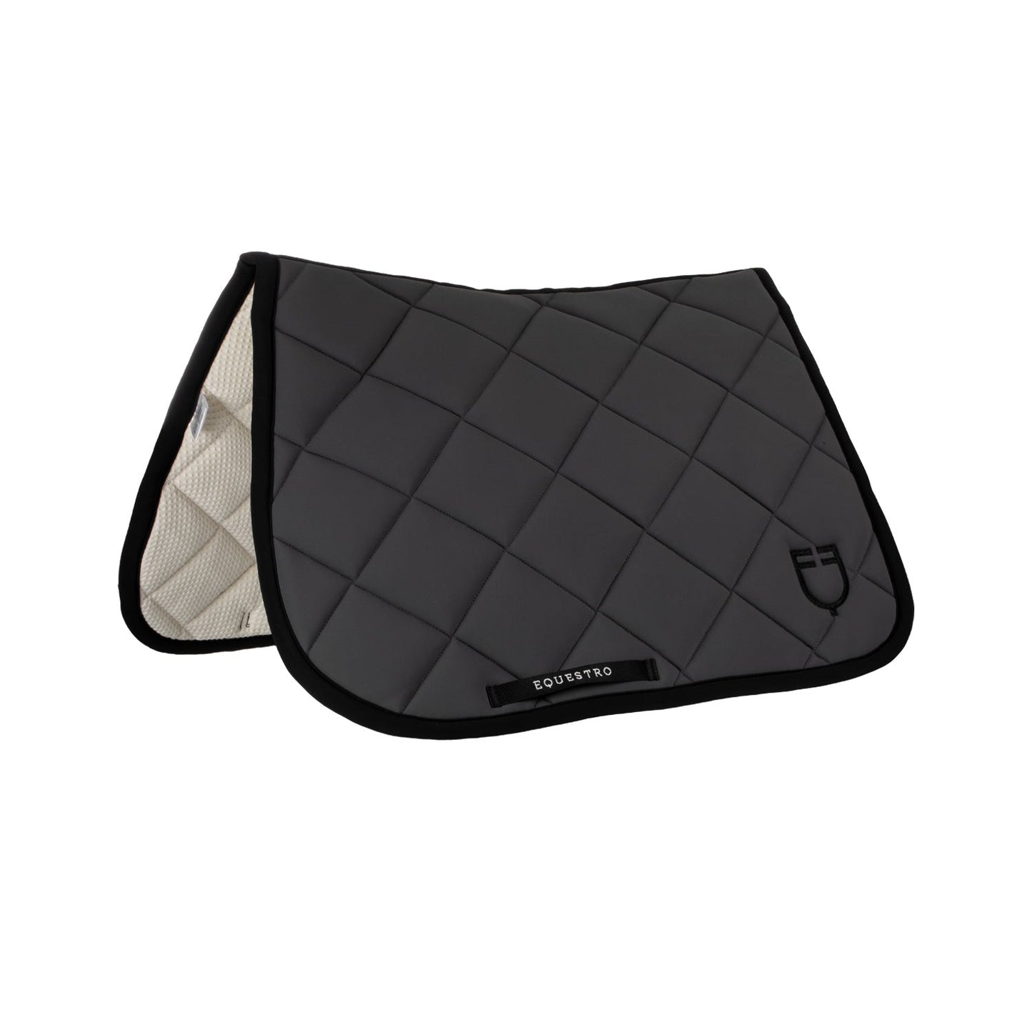 Equestro Horse Jumping Saddle Pad With Embroidered Logo Black Line Edition