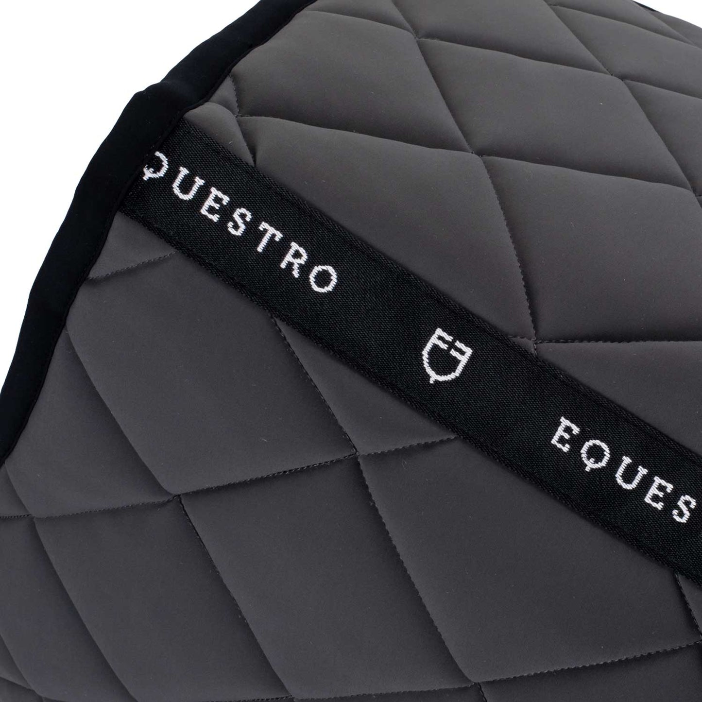 Equestro Horse Jumping Saddle Pad With Embroidered Logo Black Line Edition