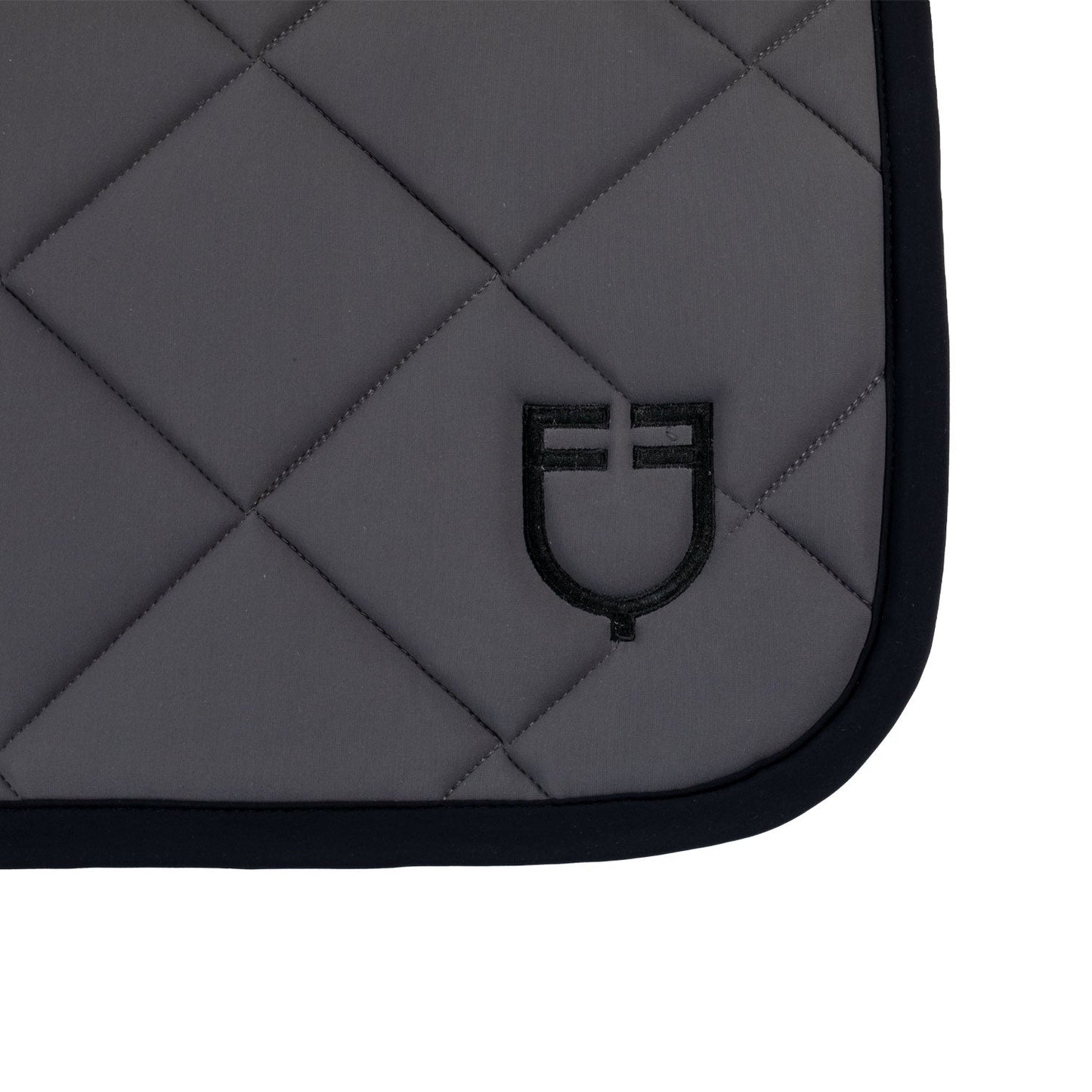 Equestro Horse Jumping Saddle Pad With Embroidered Logo Black Line Edition