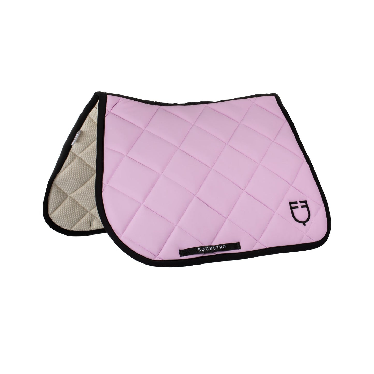 Equestro Horse Jumping Saddle Pad With Embroidered Logo Black Line Edition