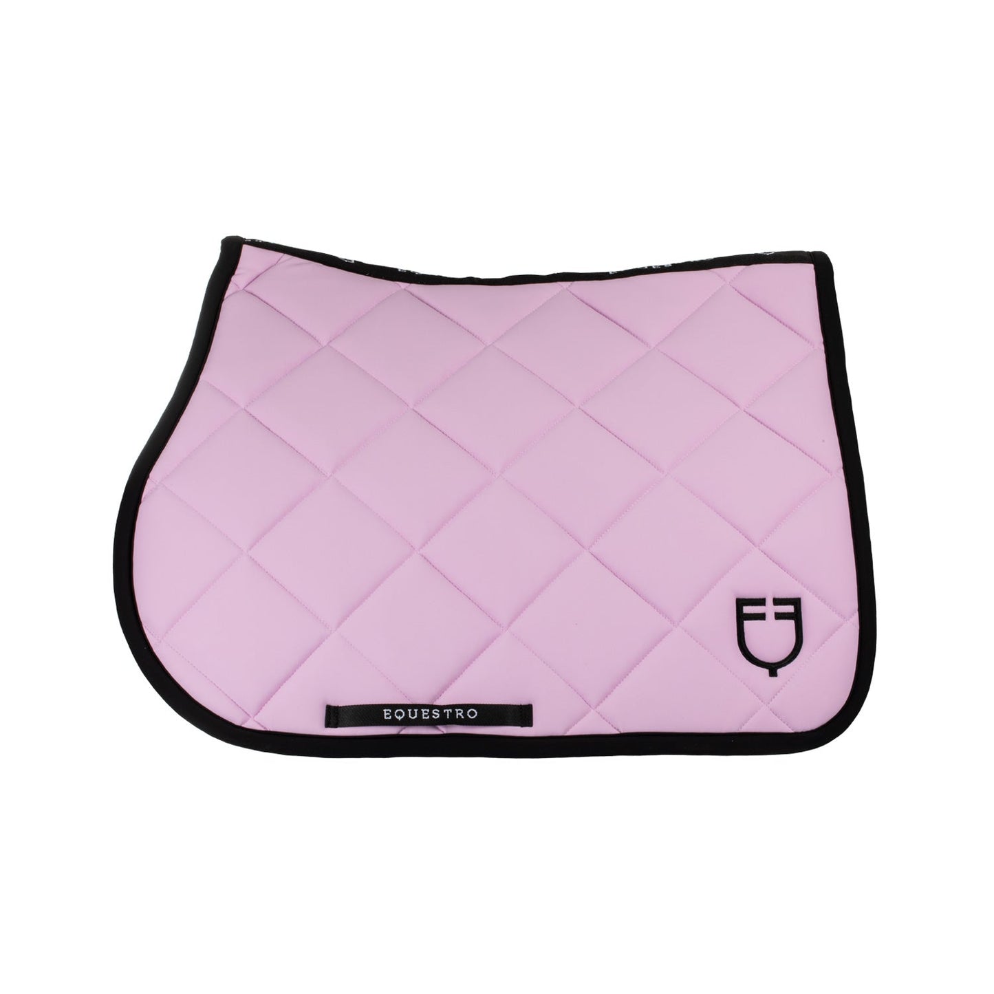 Equestro Horse Jumping Saddle Pad With Embroidered Logo Black Line Edition