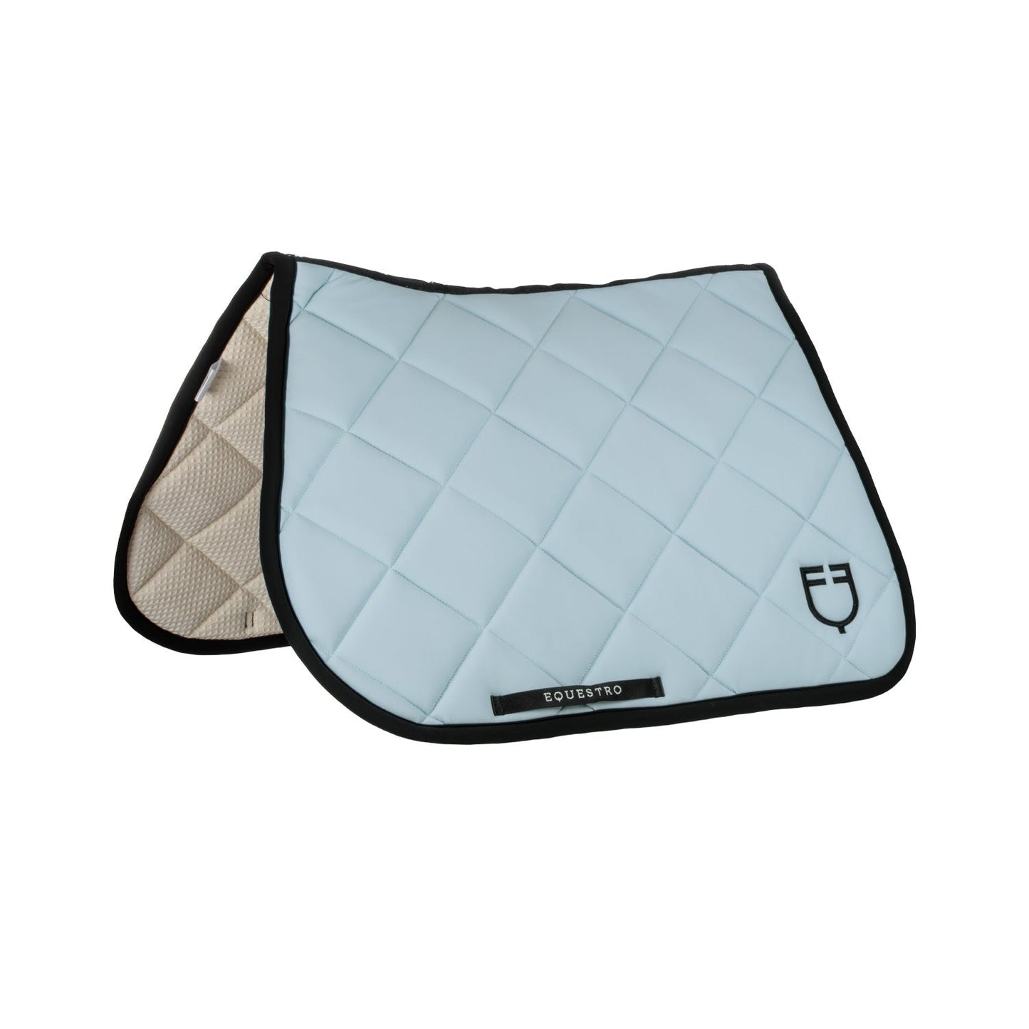 Equestro Horse Jumping Saddle Pad With Embroidered Logo Black Line Edition