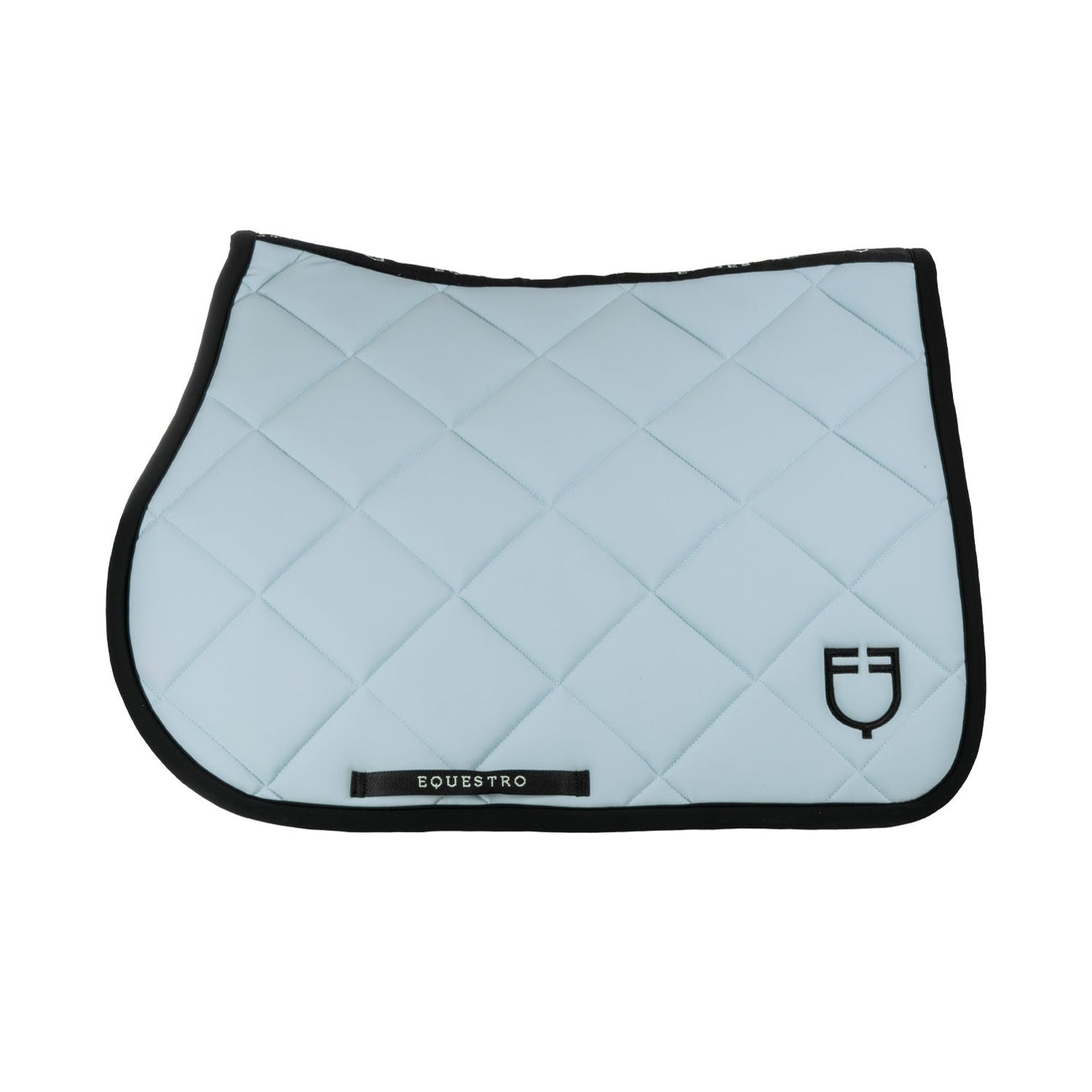 Equestro Horse Jumping Saddle Pad With Embroidered Logo Black Line Edition