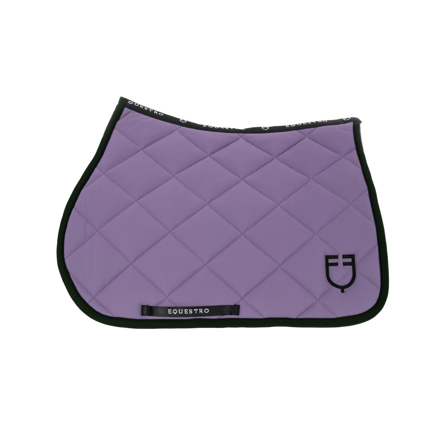 Equestro Horse Jumping Saddle Pad With Embroidered Logo Black Line Edition