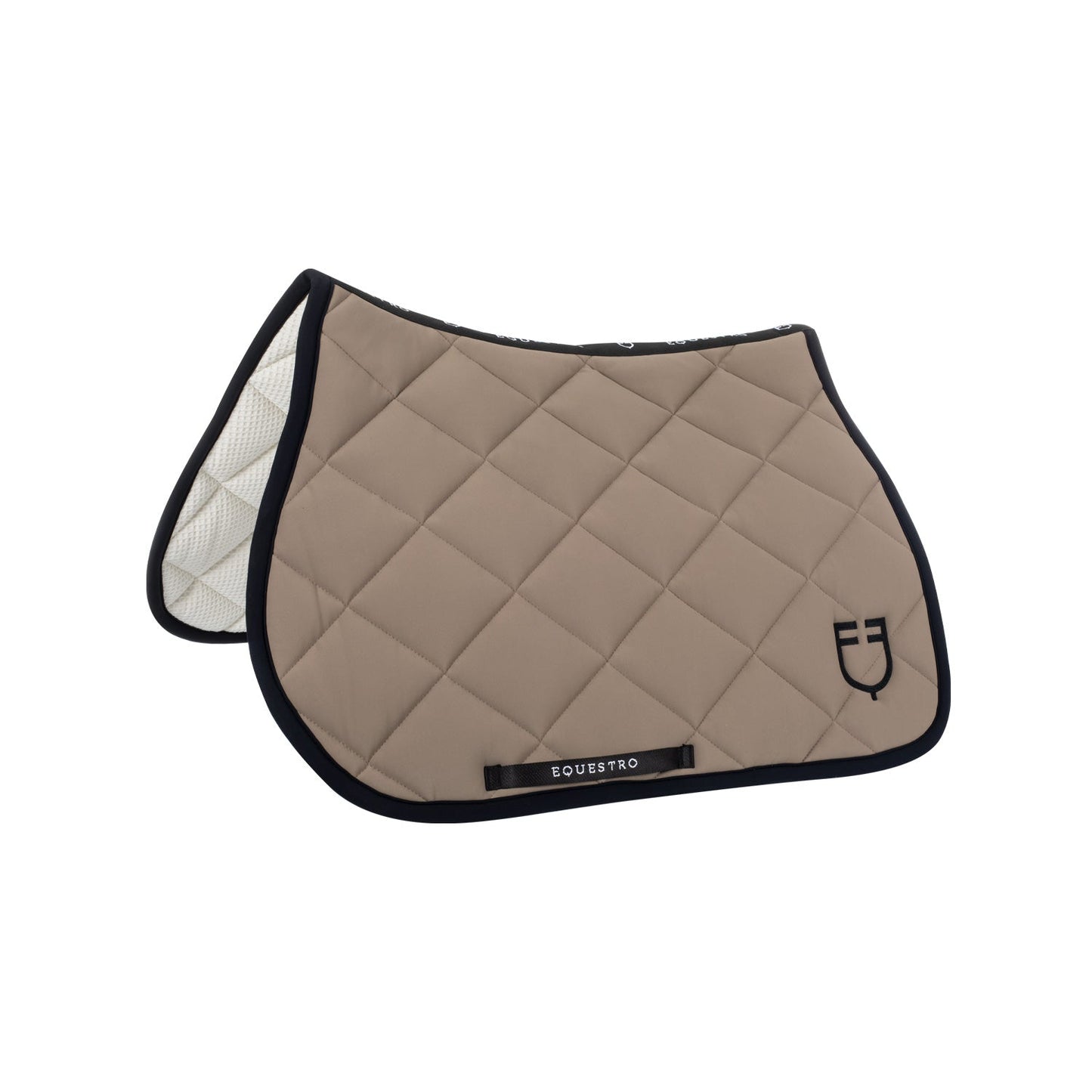 Equestro Horse Jumping Saddle Pad With Embroidered Logo Black Line Edition