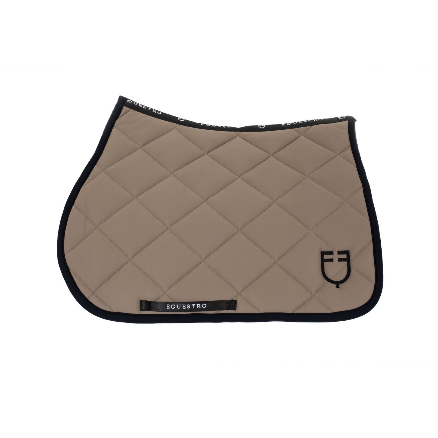 Equestro Horse Jumping Saddle Pad With Embroidered Logo Black Line Edition