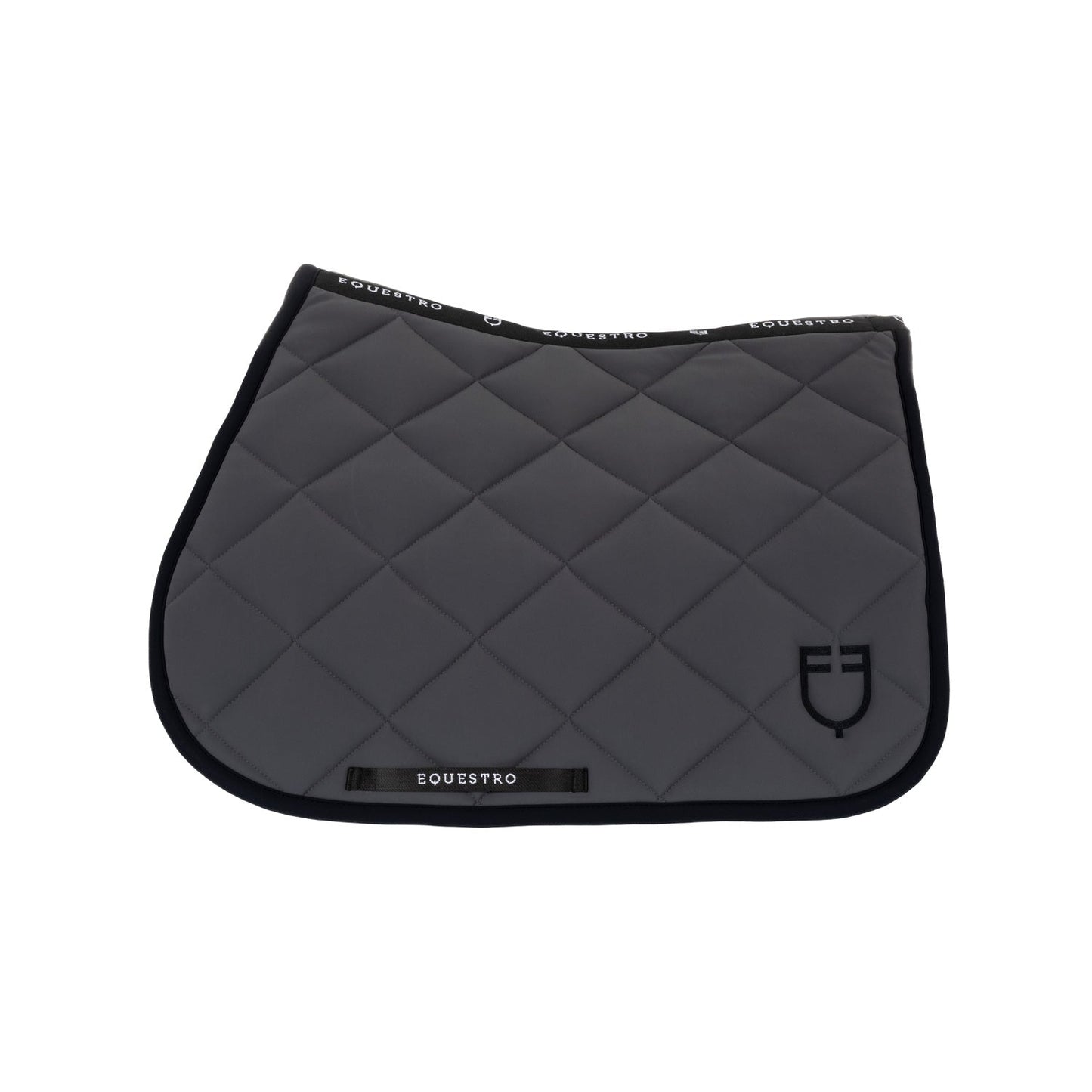 Equestro Horse Jumping Saddle Pad With Embroidered Logo Black Line Edition