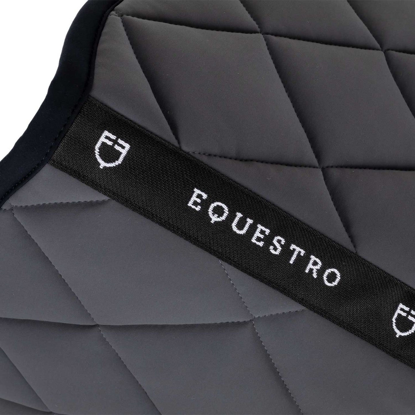 Equestro Horse Jumping Saddle Pad With Embroidered Logo Black Line Edition
