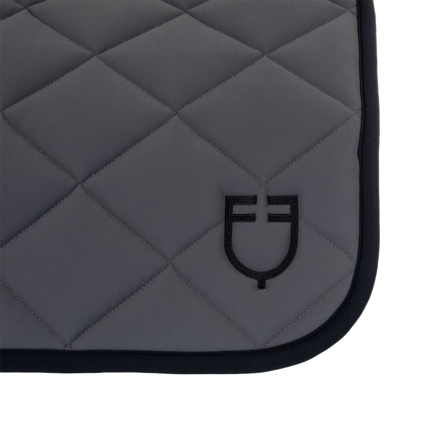 Equestro Horse Jumping Saddle Pad With Embroidered Logo Black Line Edition