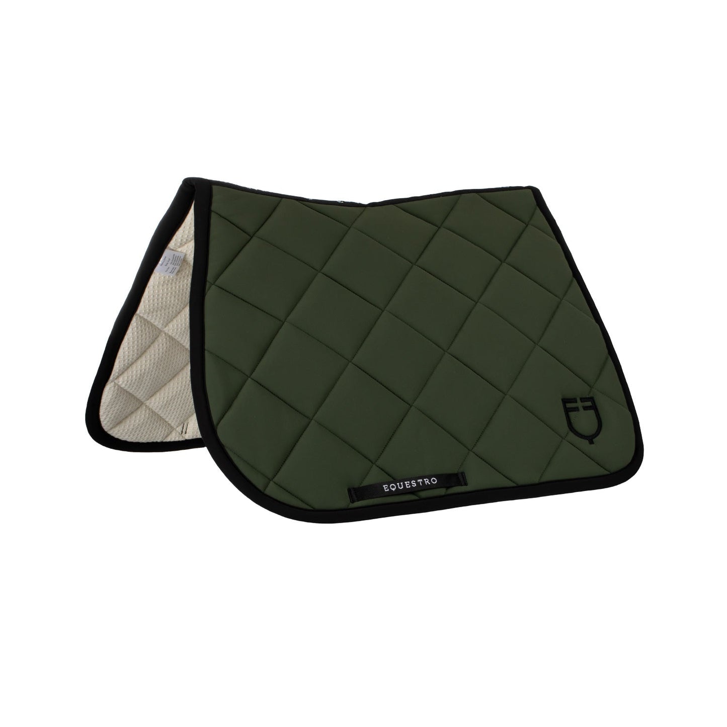 Equestro Horse Jumping Saddle Pad With Embroidered Logo Black Line Edition