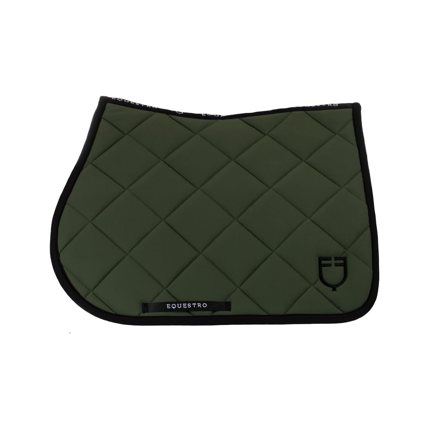 Equestro Horse Jumping Saddle Pad With Embroidered Logo Black Line Edition