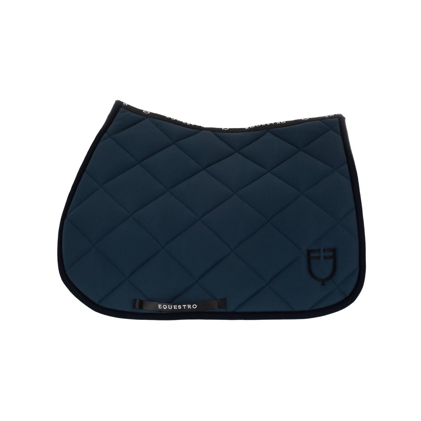 Equestro Horse Jumping Saddle Pad With Embroidered Logo Black Line Edition