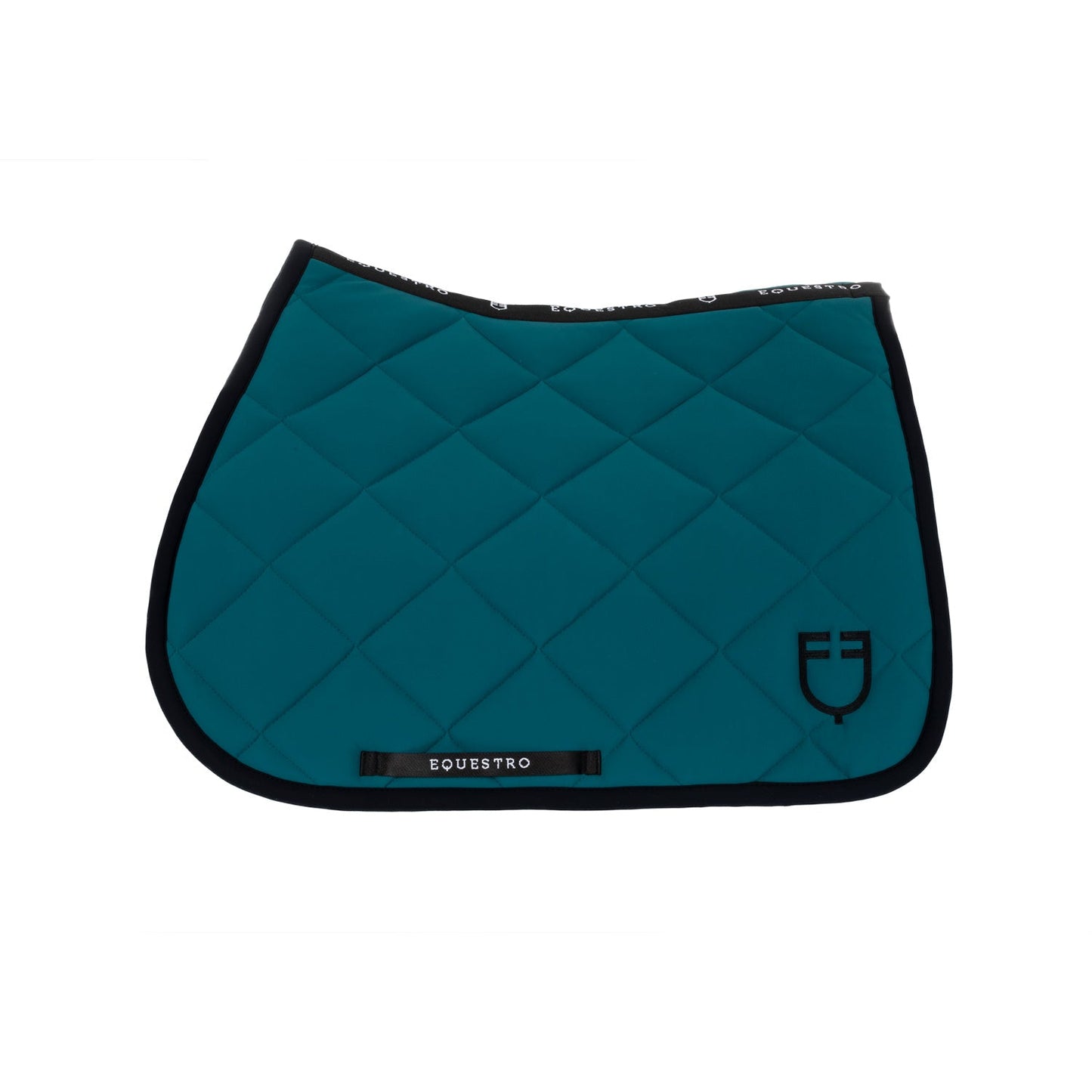 Equestro Horse Jumping Saddle Pad With Embroidered Logo Black Line Edition