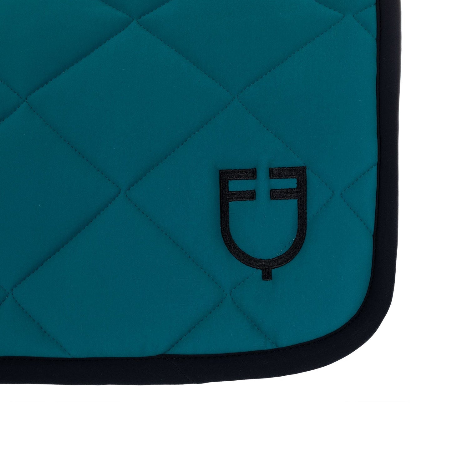 Equestro Horse Jumping Saddle Pad With Embroidered Logo Black Line Edition