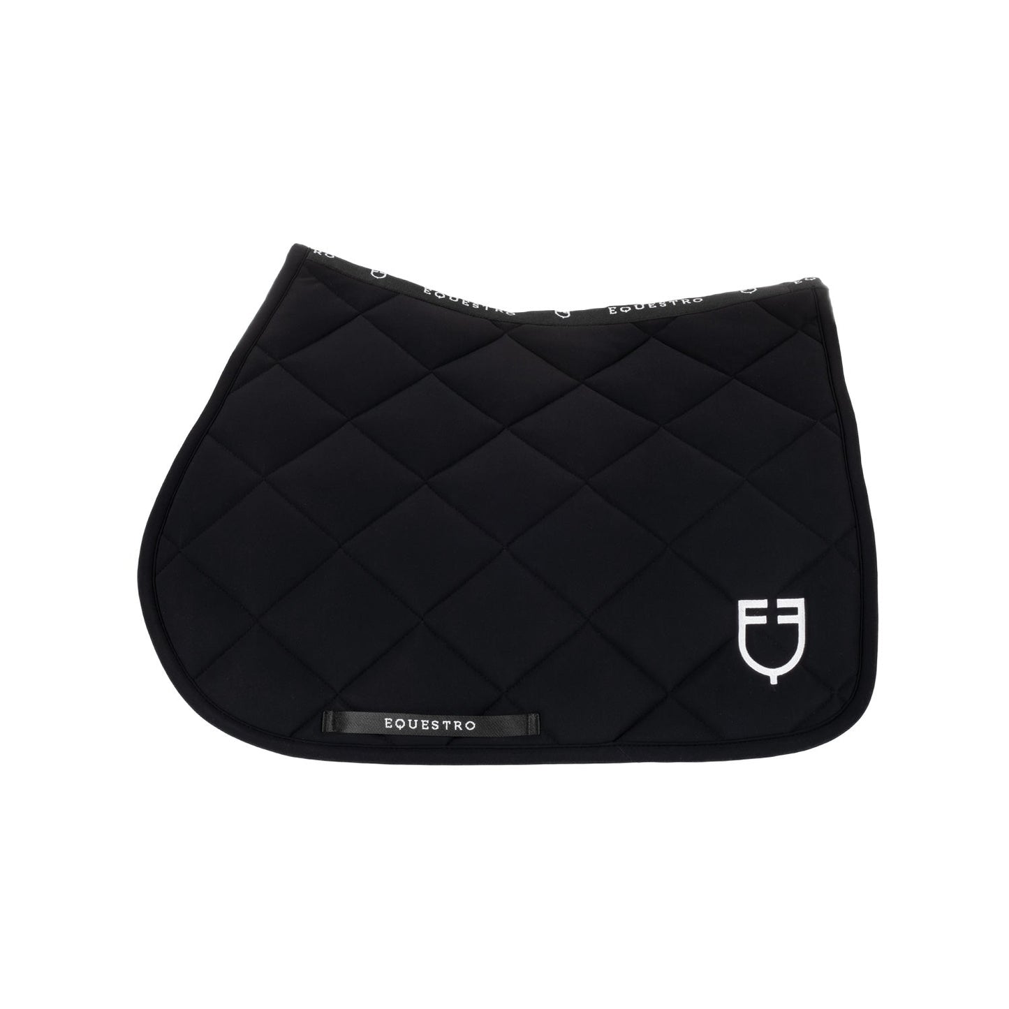 Equestro Horse Jumping Saddle Pad With Embroidered Logo Black Line Edition