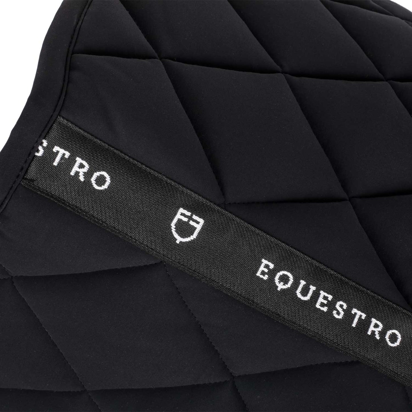 Equestro Horse Jumping Saddle Pad With Embroidered Logo Black Line Edition