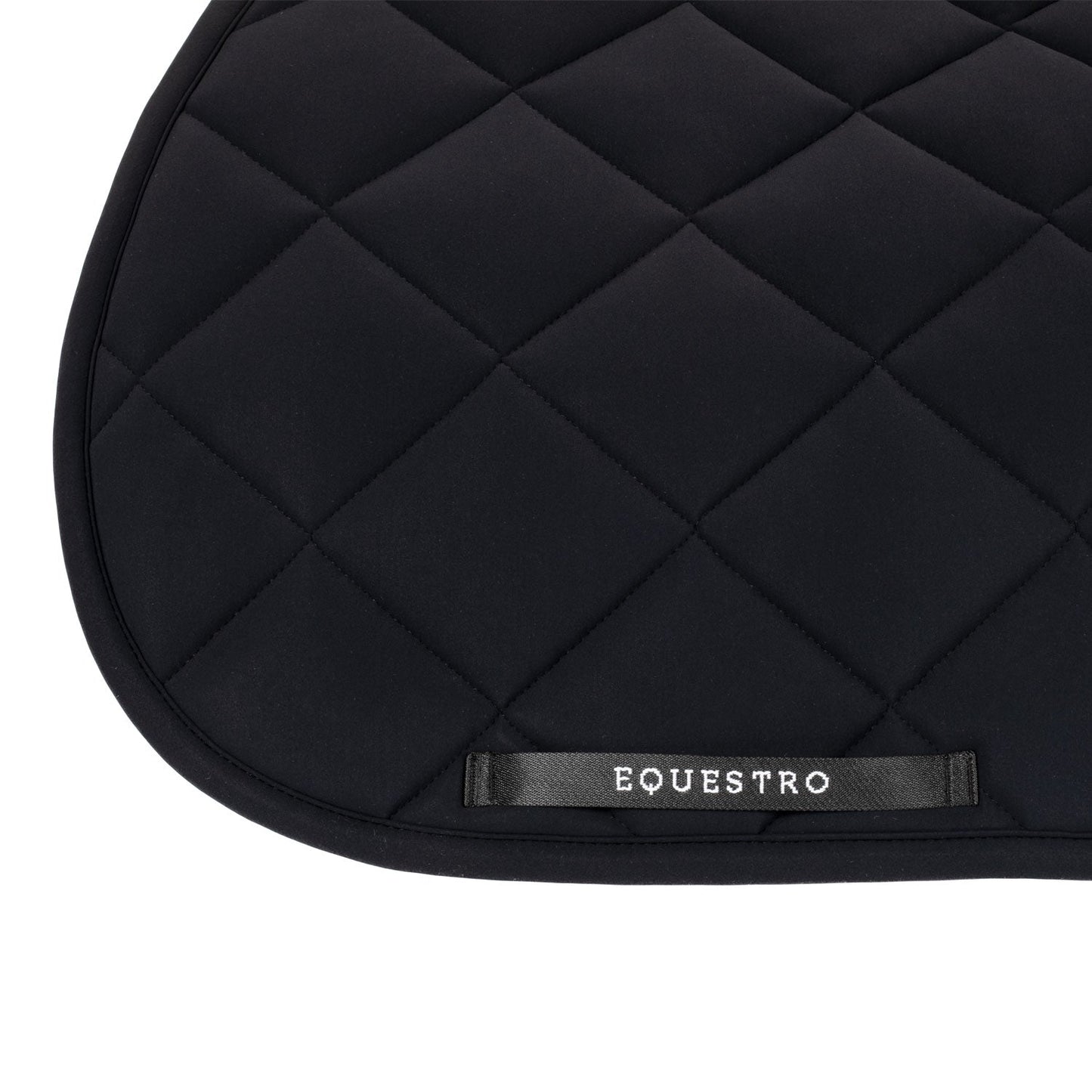 Equestro Horse Jumping Saddle Pad With Embroidered Logo Black Line Edition