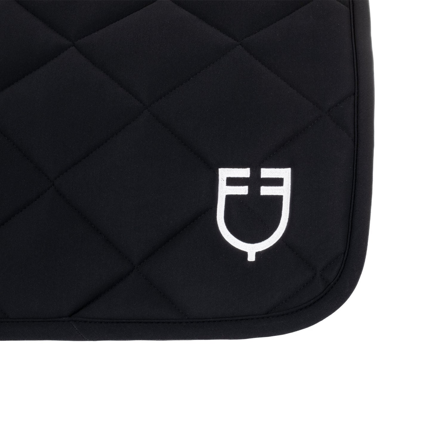 Equestro Horse Jumping Saddle Pad With Embroidered Logo Black Line Edition