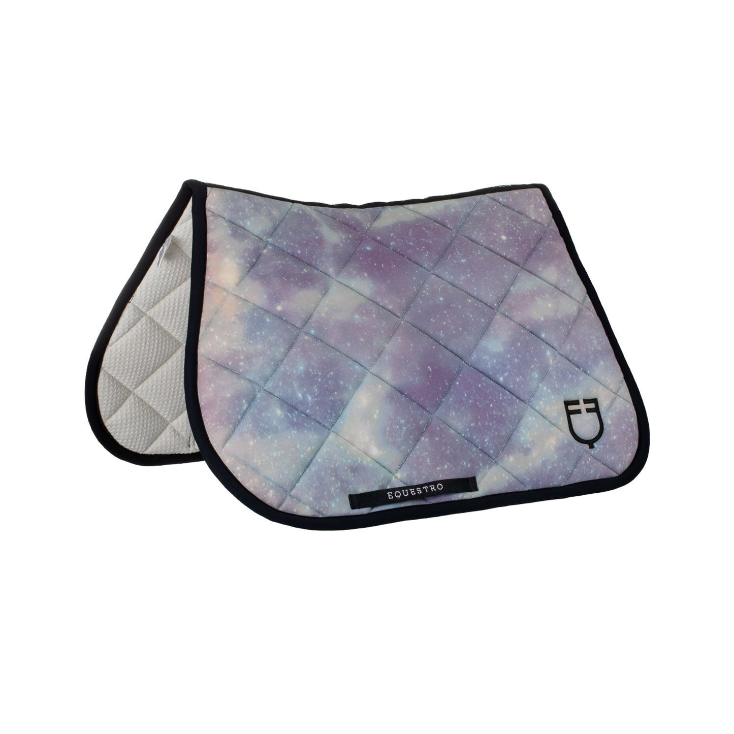 Equestro Horse Jumping Saddle Pad With Embroidered Logo Black Line Edition