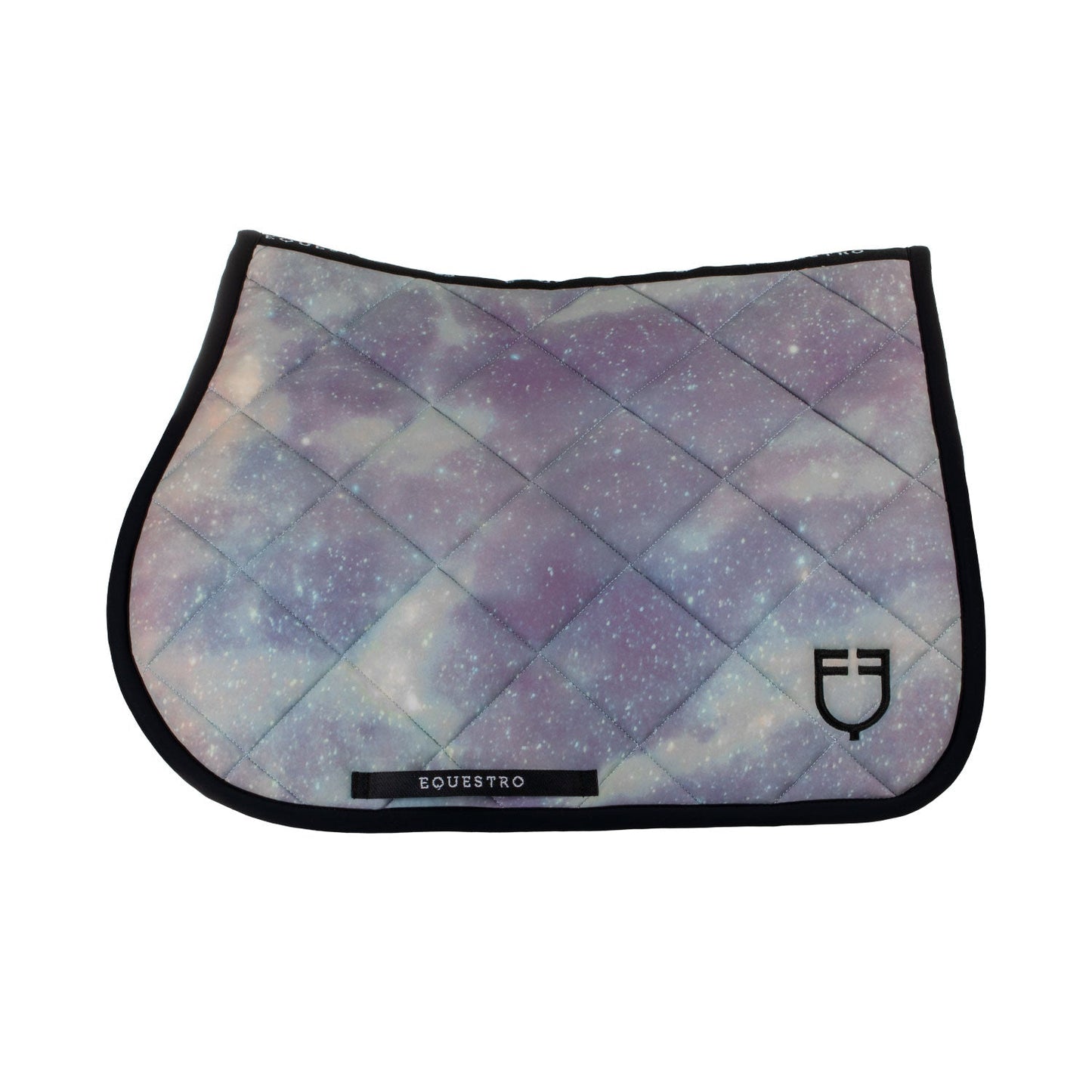 Equestro Horse Jumping Saddle Pad With Embroidered Logo Black Line Edition
