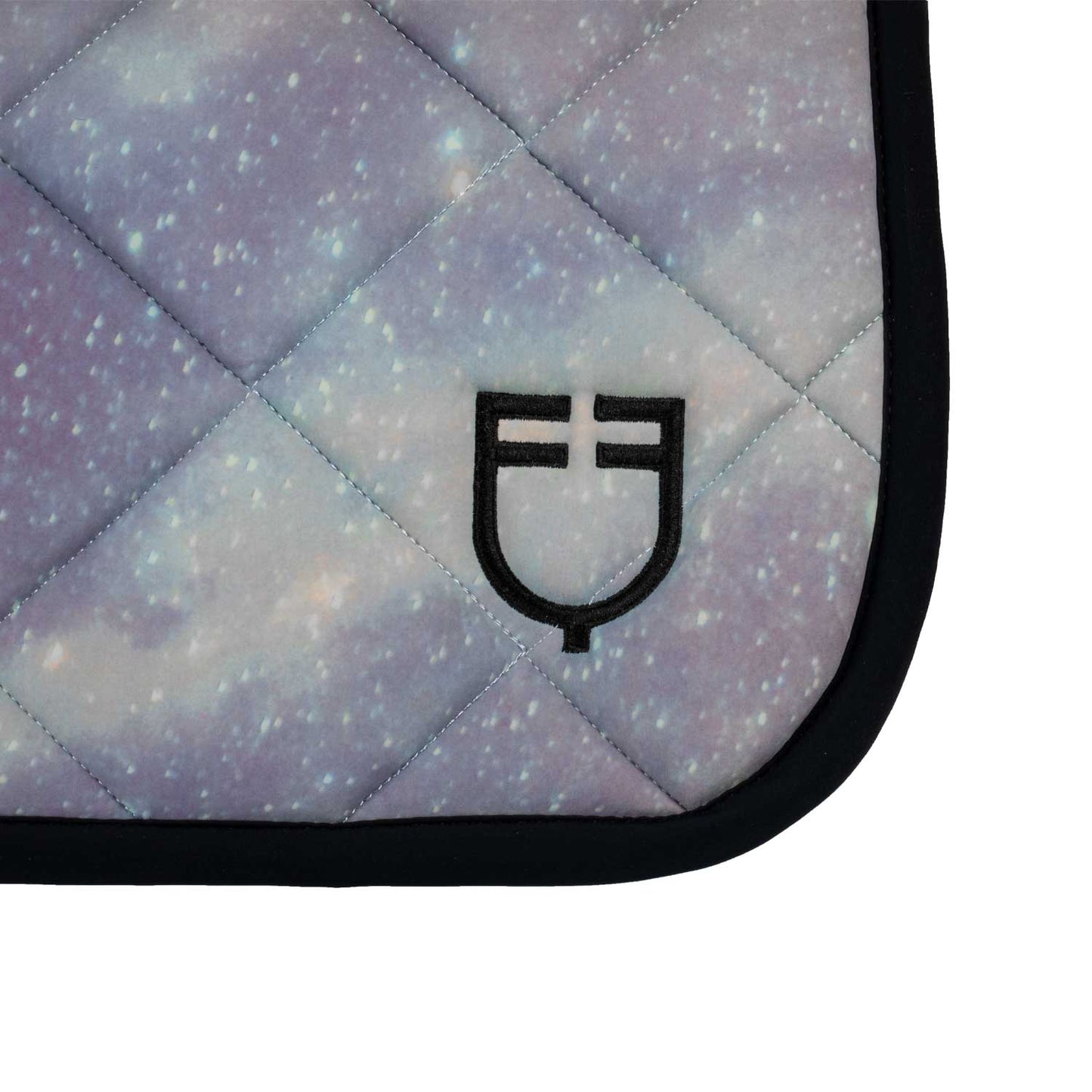 Equestro Horse Jumping Saddle Pad With Embroidered Logo Black Line Edition