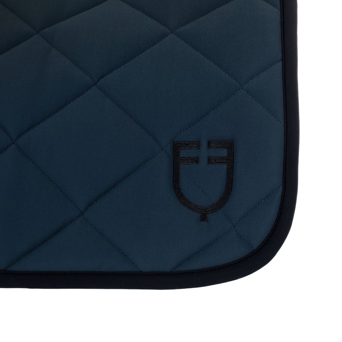 Equestro Horse Jumping Saddle Pad With Embroidered Logo Black Line Edition