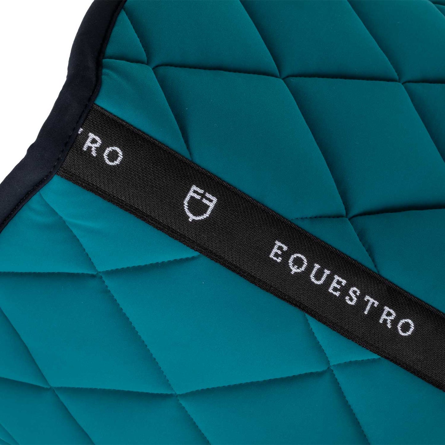 Equestro Horse Jumping Saddle Pad With Embroidered Logo Black Line Edition
