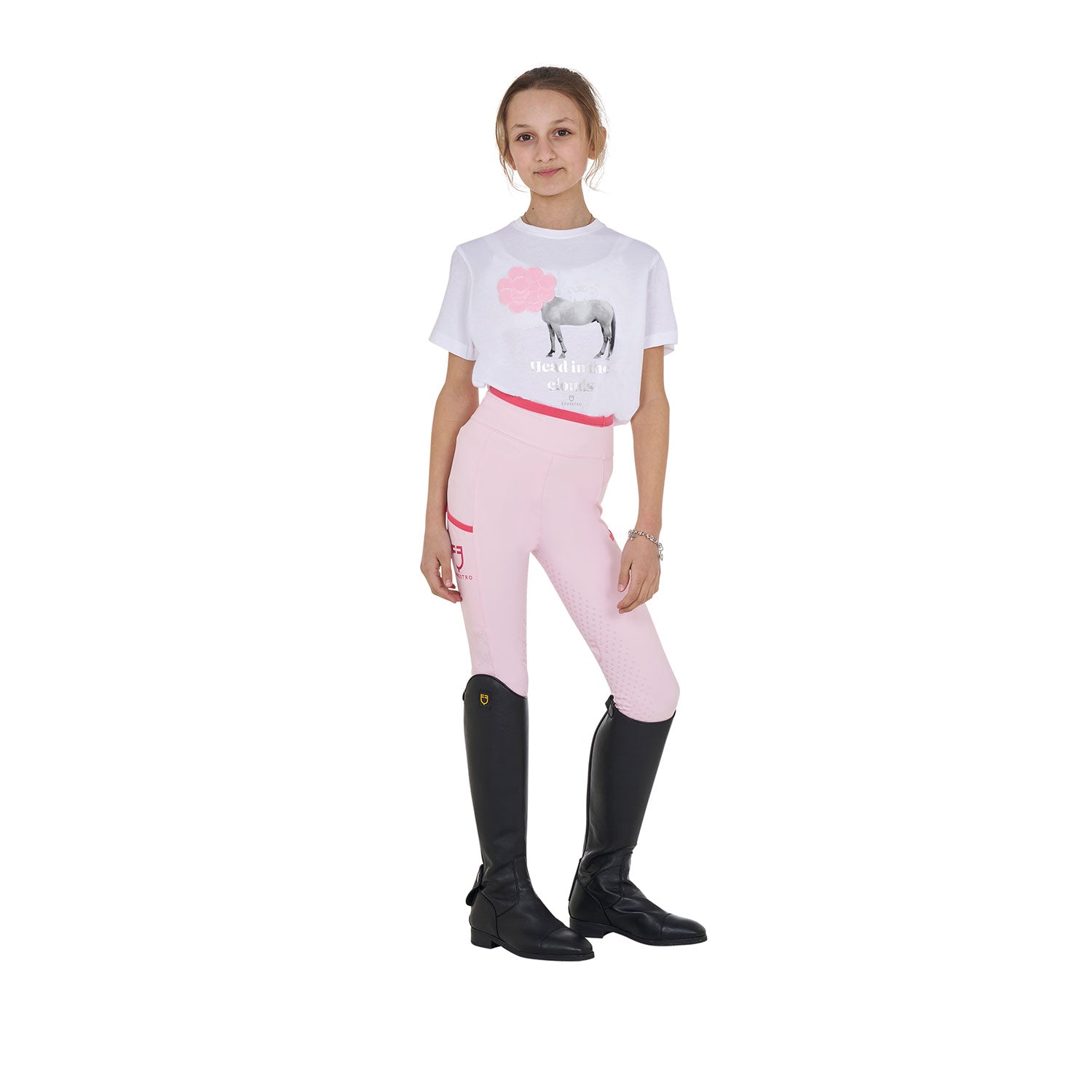 Equestro Girls' Head In The Clouds Cotton T-Shirt #colour_white