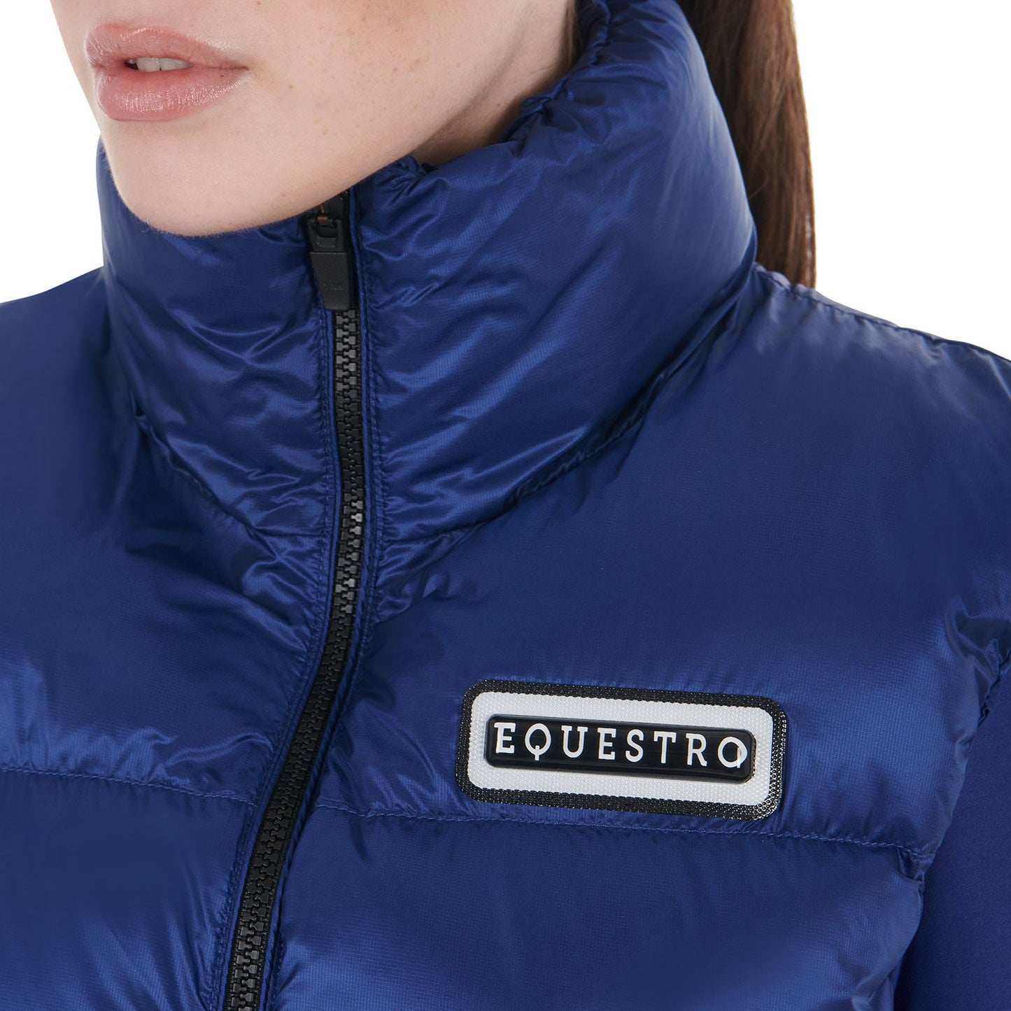 Equestro Women's Zippered Cropped Vest Women's In Tearproof Fabric