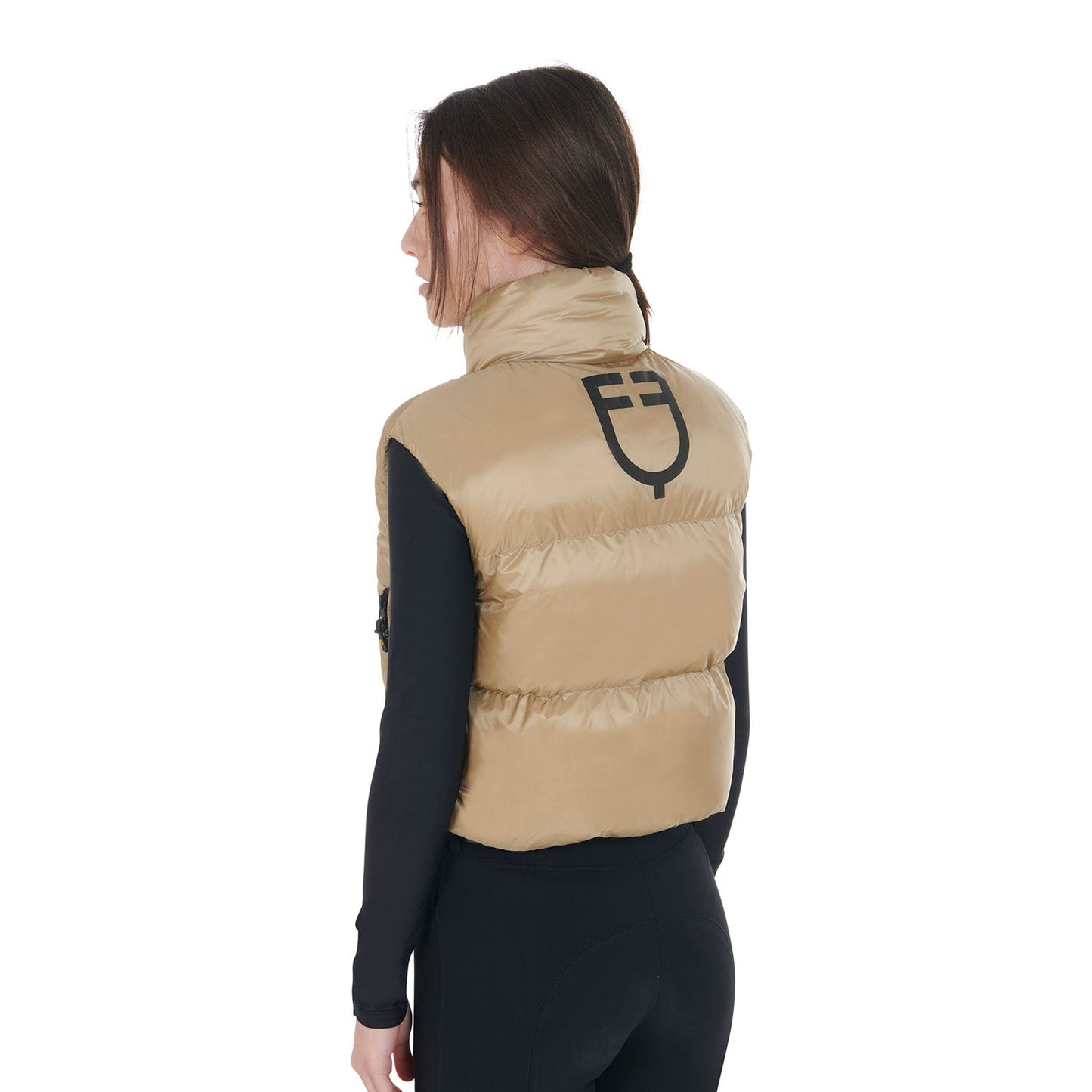 Equestro Women's Zippered Cropped Vest Women's In Tearproof Fabric