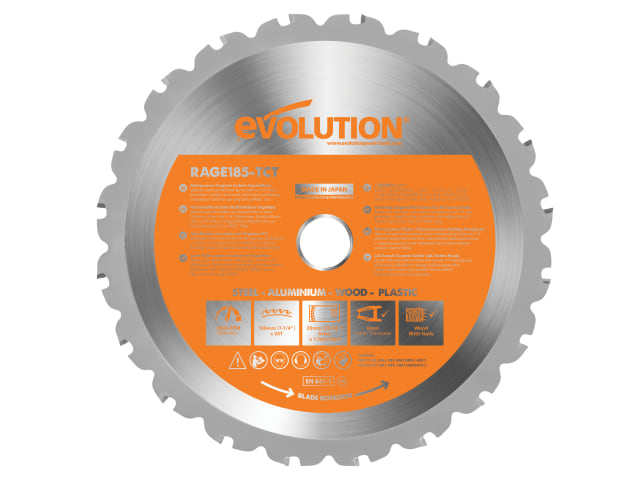 Evolution 185mm Multi-Material Saw Blade 20T for Circular & Chop Saws