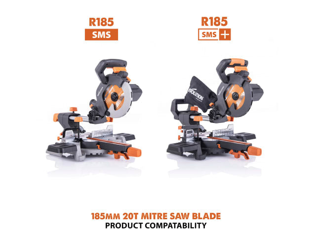 Evolution Multi-Material Mitre Saw Blade 185mm 20T for Wood Steel Aluminium