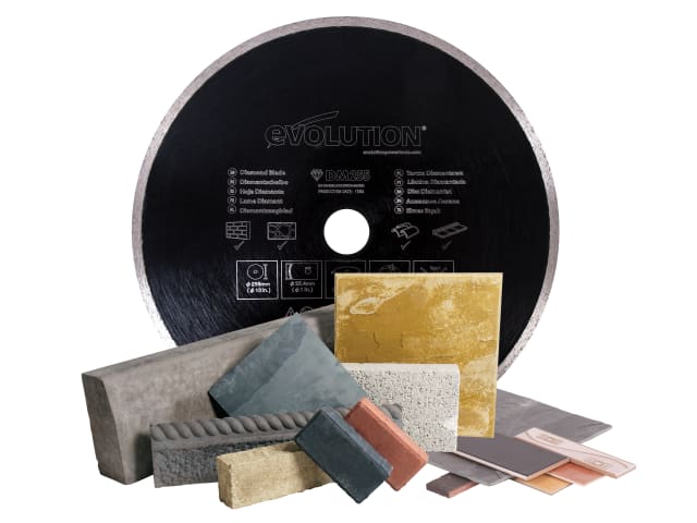 Evolution RAGE Diamond Blade 255mm Continuous Rim for Stone Concrete Cutting