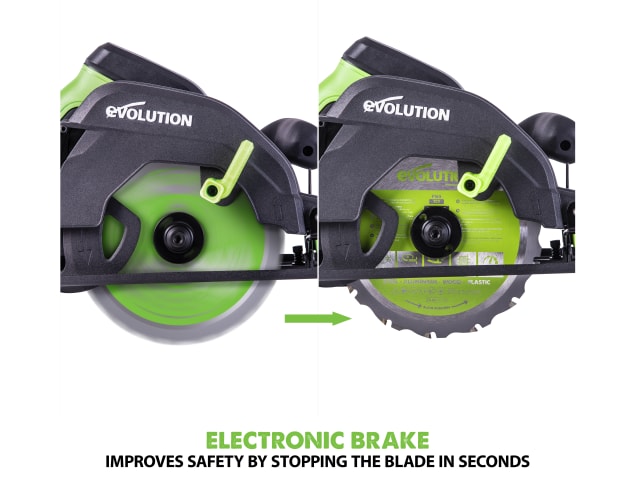 Evolution F165CCSL 1200W Multi-Material Circular Saw with Blade & Accessories