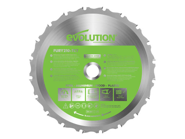 Evolution FURY Multi-Purpose TCT Circular Saw Blade 210mm 20 Teeth 25.4mm