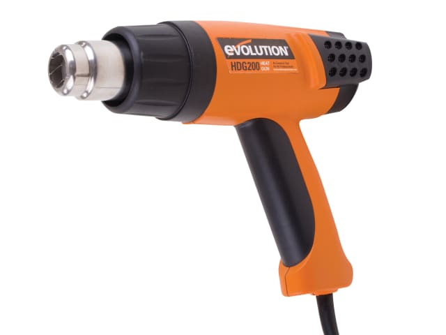 Evolution HDG2002 Digital Heat Gun 2000W Variable Airflow with Nozzles & Case