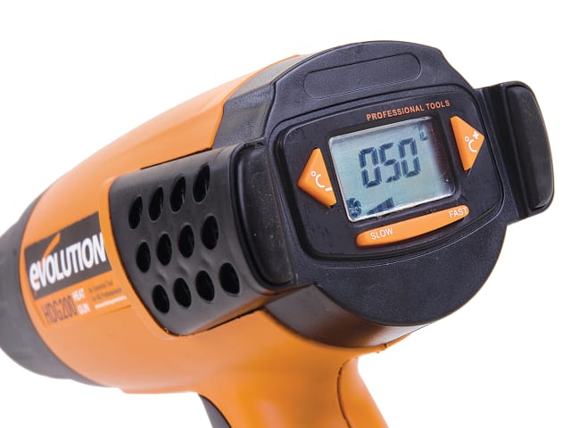 Evolution HDG2002 Digital Heat Gun 2000W Variable Airflow with Nozzles & Case