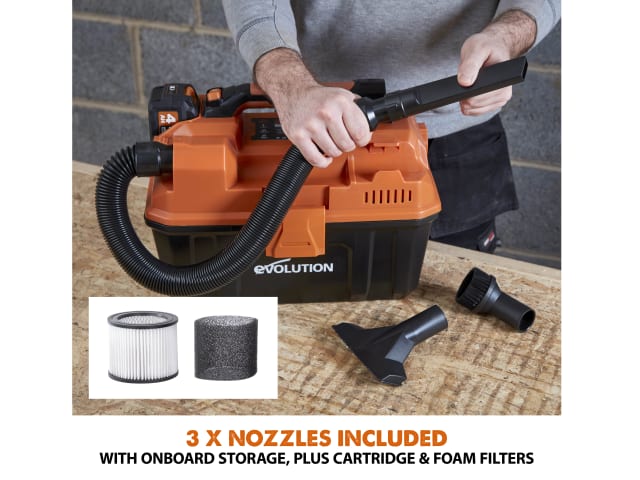 Evolution R11VAC-Li EXT 18V Wet & Dry Vacuum Cleaner Bare Unit Lightweight