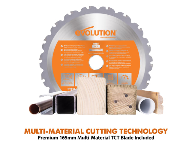 Evolution R165CCS-Li EXT Circular Saw 18V Multi-Material Cutting Tool