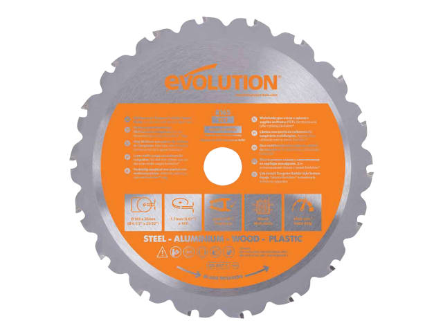 Evolution Multi-Material Saw Blade 165mm 20mm Bore 18 Teeth for Circular Saw