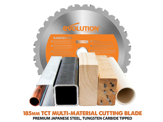 Evolution R185CCS Circular Saw 185mm 1600W 110V with Multi-Purpose Blade