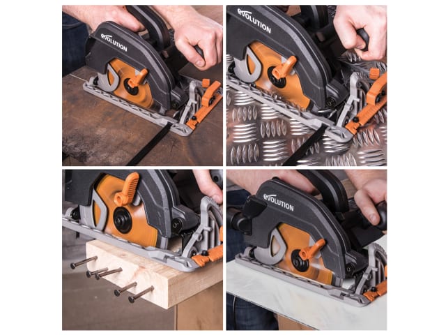 Evolution R185CCS Circular Saw 185mm 1600W 110V with Multi-Purpose Blade
