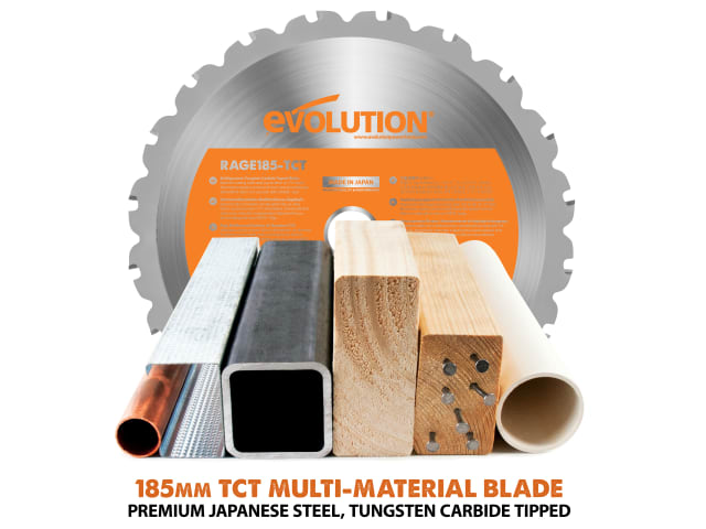 Evolution R185CCSX Circular Track Saw Kit 185mm 1600W 110V Adjustable Depth